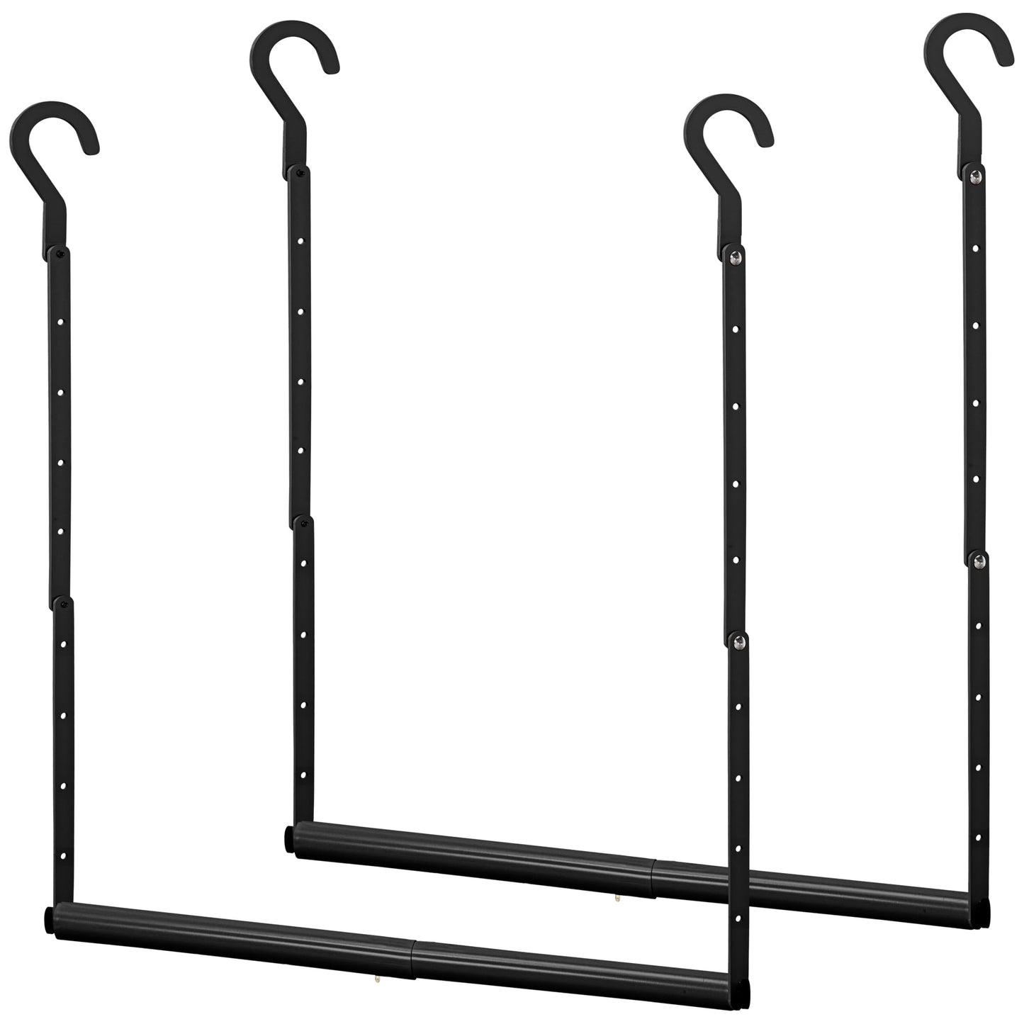 STORAGE MANIAC Adjustable Closet Rod Hanging Clothes Heavy Duty Closet Extender Hanging Rod Space-Saving Clothes Hanging Bar Double Closet Hanging Rod Hanging Closet Organizer Closet Bar,2 Pack Black