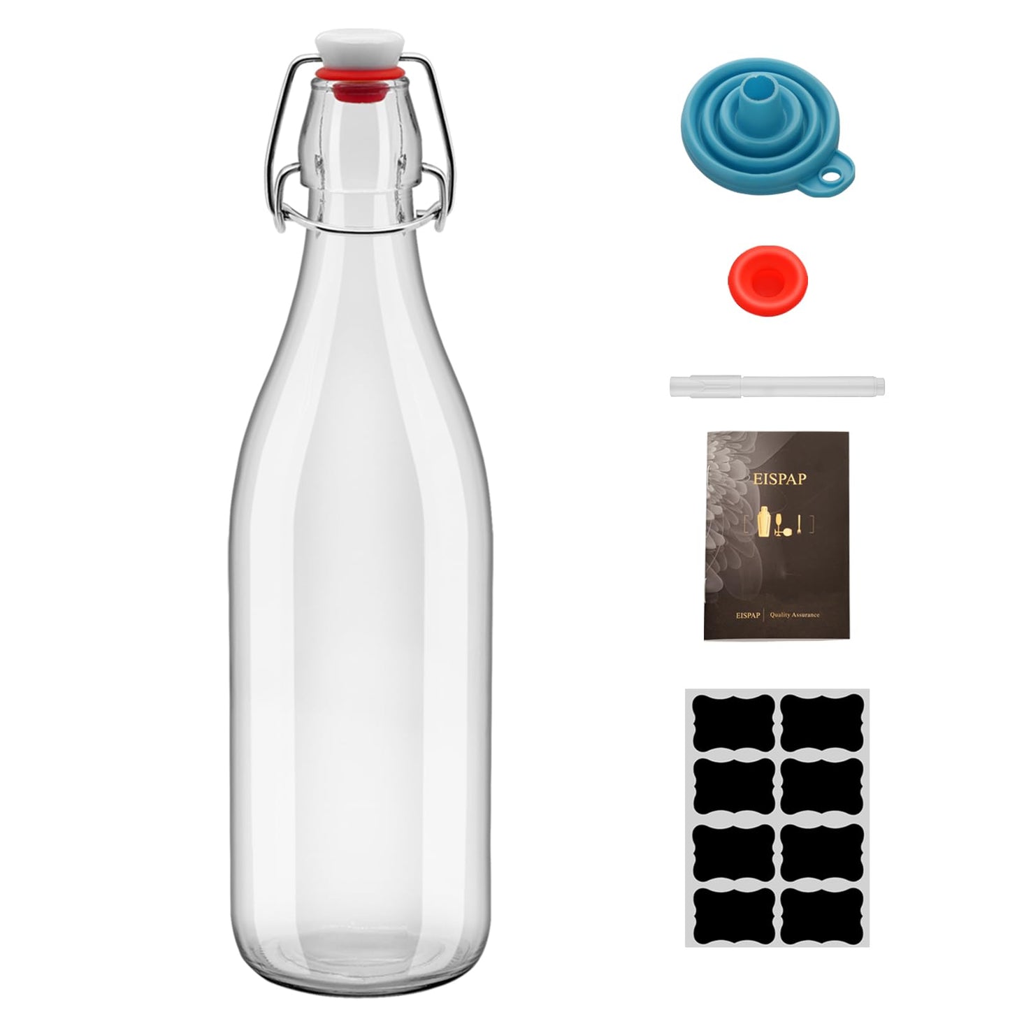 1Pc 25oz Swing Top Glass Bottles 750ml, Flip Top Glass Bottle with Airtight Lid for Fermentation, Kombucha, Mead, Vanilla Extract, Coquito, Vinegar, Beer, Kefir, Wine, Soda, Juice, for Home Brewing