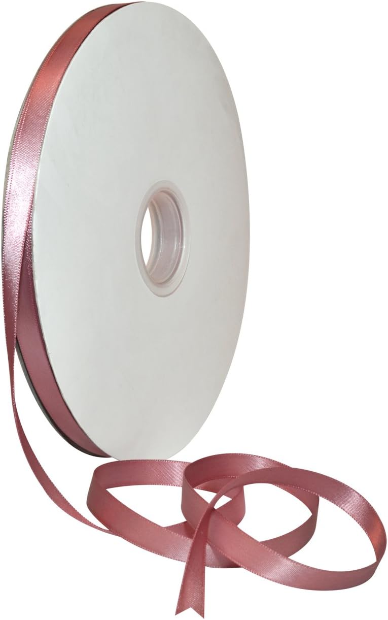 Rosy Mauve Double Face Satin Ribbon 3/8" x 100 YD - Perfect for Gift Wrapping, Crafts & Weddings