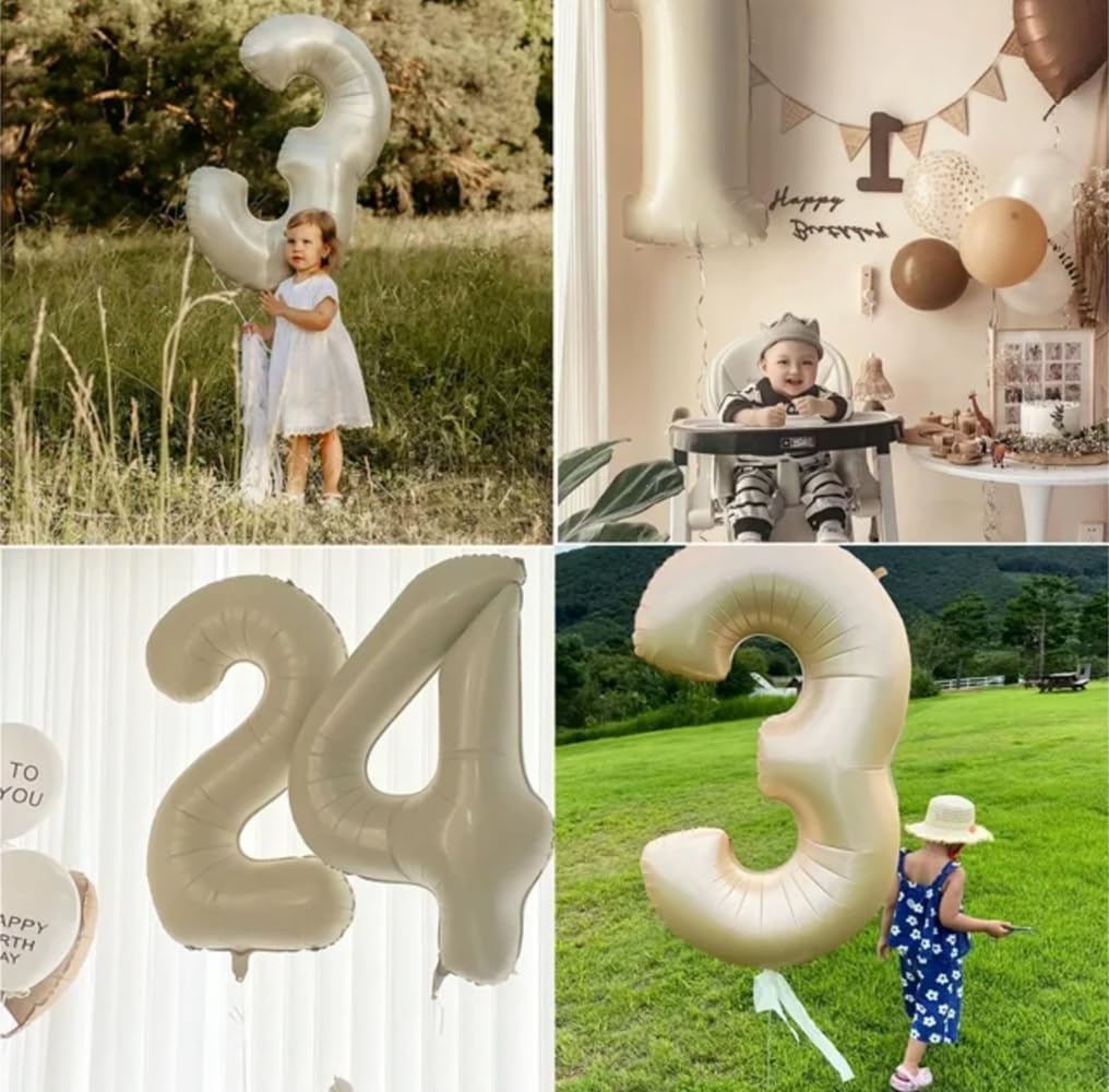 Large 40-Inch Cream White Number 4 Balloon by [Brand Name] - Perfect for Birthdays & Graduations