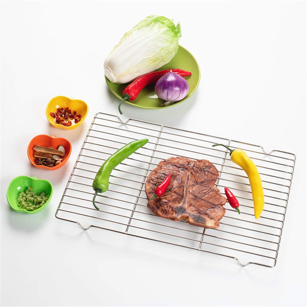 Turbokey Oven Roasting Rack 11 x 15.4 inch Rectangle Baking Cooling Steaming Grilling Rack with 4 Legs Stainless Steel Rack,Perfect To Cool and Bake(11"X15.4",39X28cm)