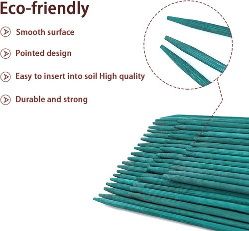 GAGINANG 50 Pcs Plant Stakes - Sturdy Bamboo Support for Indoor/Outdoor Plants | 18 Inches