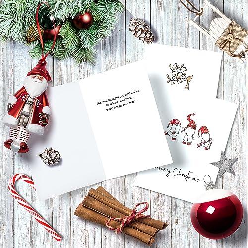 Christmas Cards - Pack of 24, 6 Assorted Designs Merry Christmas Cards with Envelopes - Bulk Boxes card - Perfect to Send Warm Holiday Wishes to Friends and Family - 4" x 6"