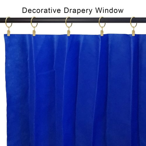 AMZSEVEN 40 Pack Curtain Rings with Clips, Drapery Clips with Rings, Drapes Rings 1.26 in Interior Diameter, Fits up to 1 in Curtain Rod, Gold Color