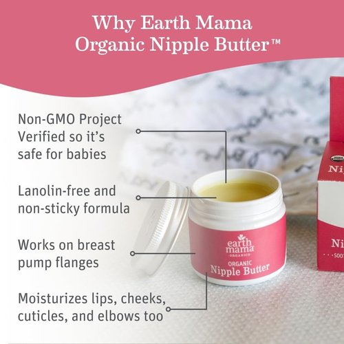 Earth Mama Organic Nipple Butter™ - Safe Nipple Cream for Breastfeeding | Non-Lanolin Formula, 2 oz
