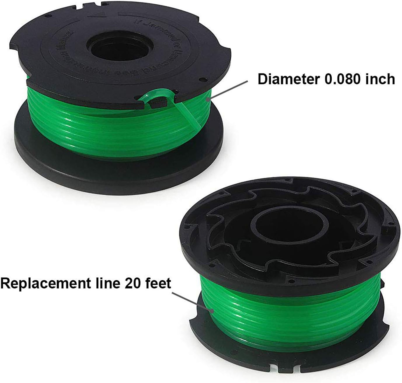 THTEN SF-080 String Trimmer Spool Line - 20ft Auto Feed Single Line for Black and Decker Models