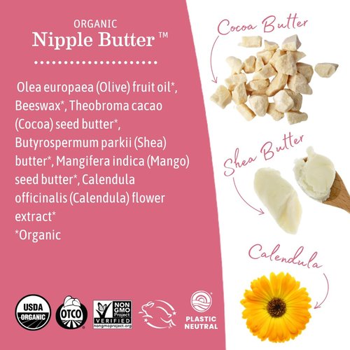 Earth Mama Organic Nipple Butter™ - Safe Nipple Cream for Breastfeeding | Non-Lanolin Formula, 2 oz