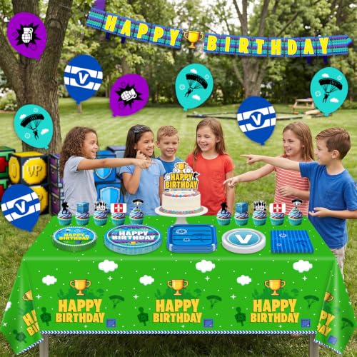 Video Game Birthday Party Decorations Set for 20 Guests - Includes Tableware & Themed Decor