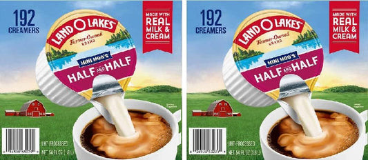 Mini Moo's Half And Half Creamer Singles - 192 Count Box | Perfect For Coffee Lovers
