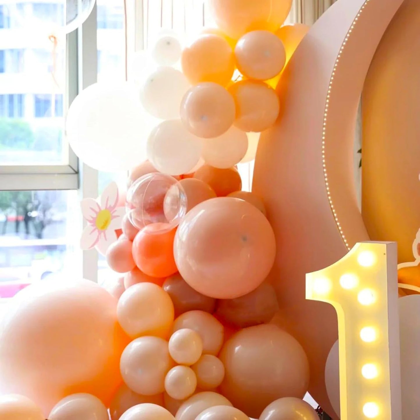 Voircoloria Peach Balloon Garland Arch Kit - 90 Pack in 5/10/12/18 Inch Sizes for Weddings, Birthdays & Baby Showers