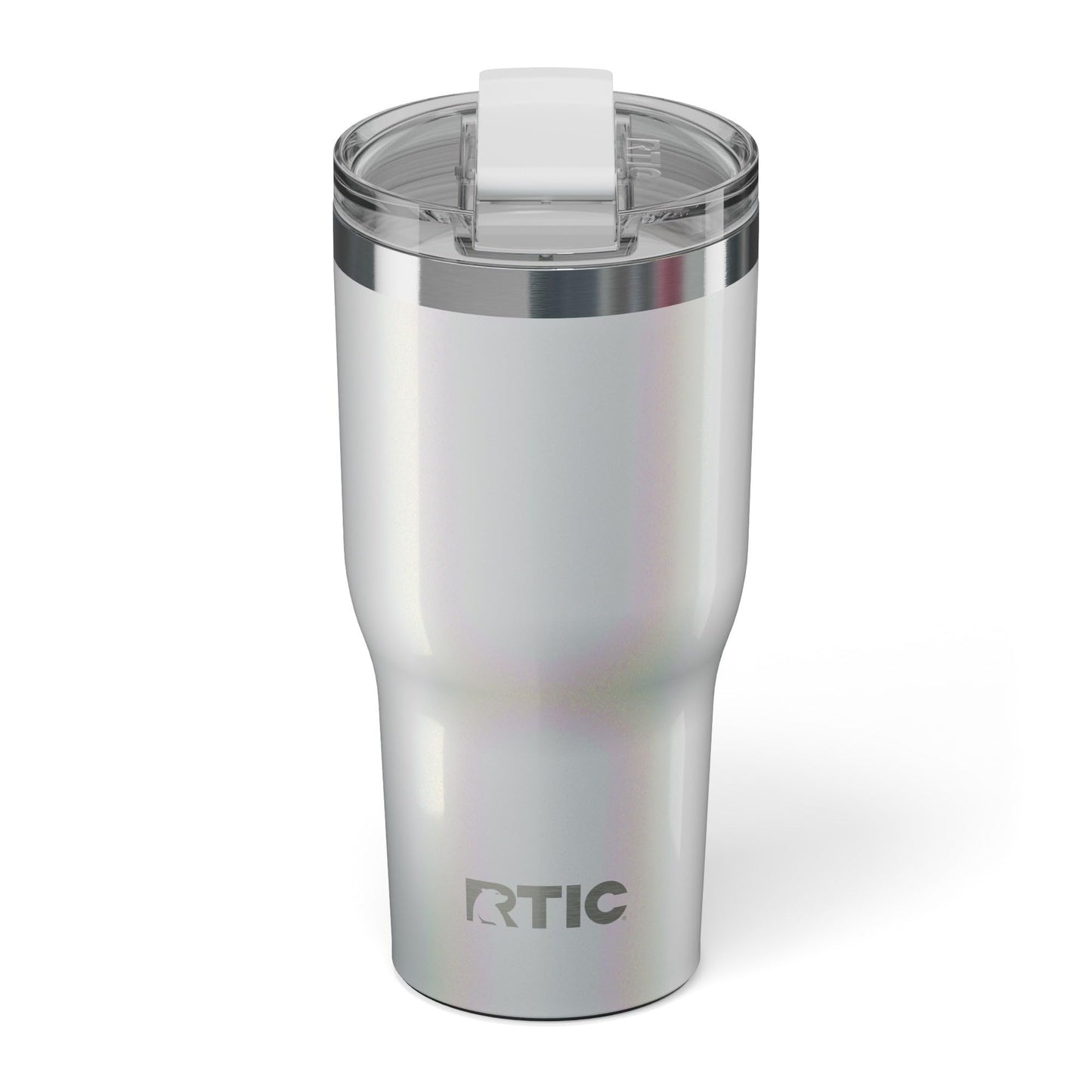 RTIC 30oz Essential Tumbler with Lid, Ceramic Lined, Insulated, Stainless Steel, Metal, Double Wall Vacuum-Insulation, Travel Cup for Iced Coffee, Tea, Hot and Cold Drink, Cool Grey Glitter