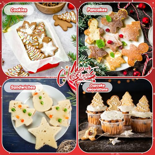 15Pcs Christmas Cookie Cutters Set - Stainless Steel Holiday Baking Molds with Snowflake, Star, Snowman & Winter Glove Shapes