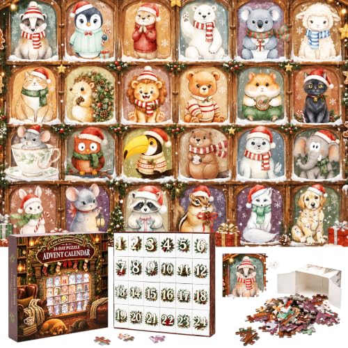 Animal Puzzle Advent Calendar 2026 - 1008-Piece Christmas Jigsaw
