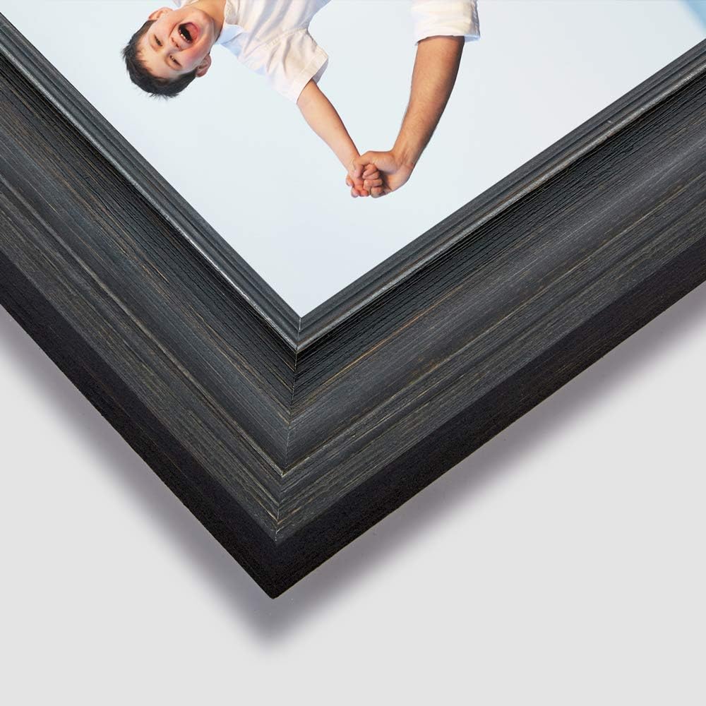 LaVie Home 8x10 Picture Frame - Rustic Black Design with Tempered Glass for Wall Mount & Tabletop Display