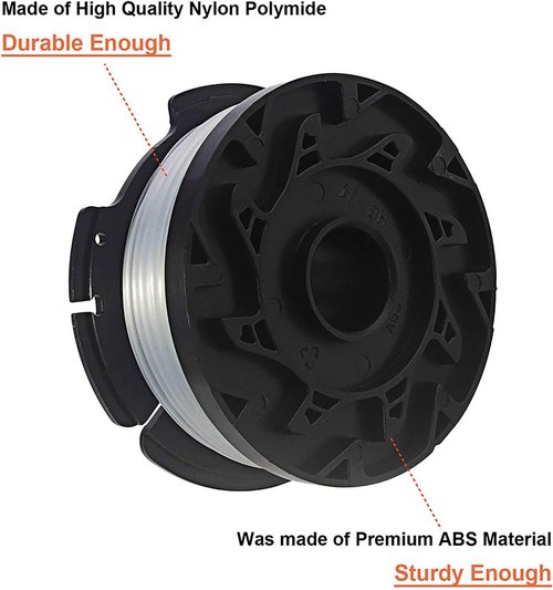 Black Decker AF-100 Replacement Spools - 30ft 0.065” Auto-Feed String Trimmer Refills (6 Spools, 1 Cap, 1 Spring)
