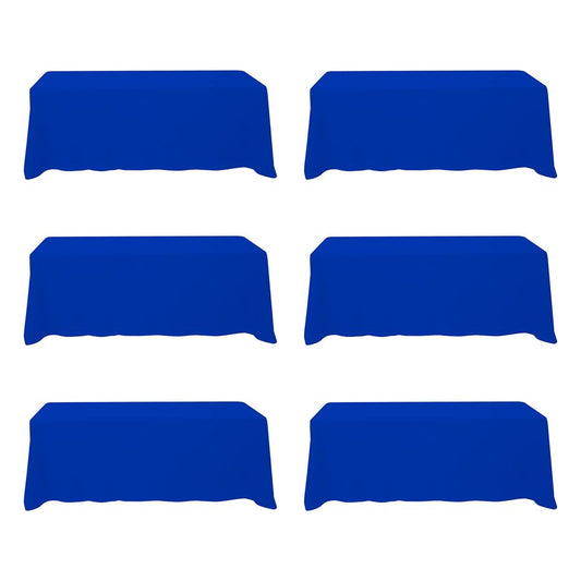 BRILLMAX 6 Pack Royal Blue Tablecloths 90 x 156 Inch for 8ft Rectangle Tables - 150 GSM Polyester Fabric, Floor Length Drop, Water, Stain & Wrinkle Resistant Cloth Cover for Wedding Reception Banquet