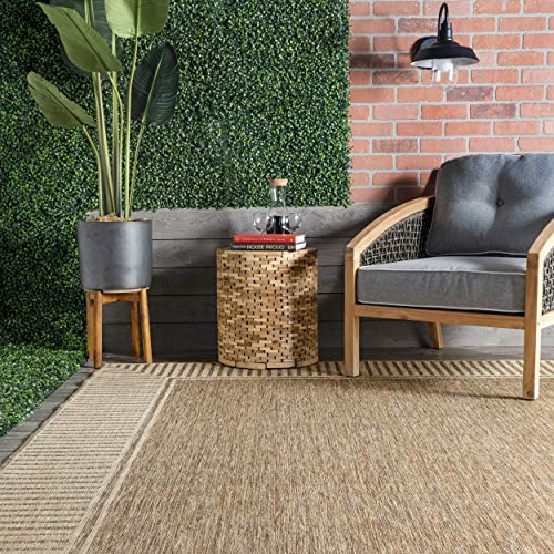 Outdoor Indoor Area Rug 5x8 Bordered Polypropylene Kid Pet Friendly Durable