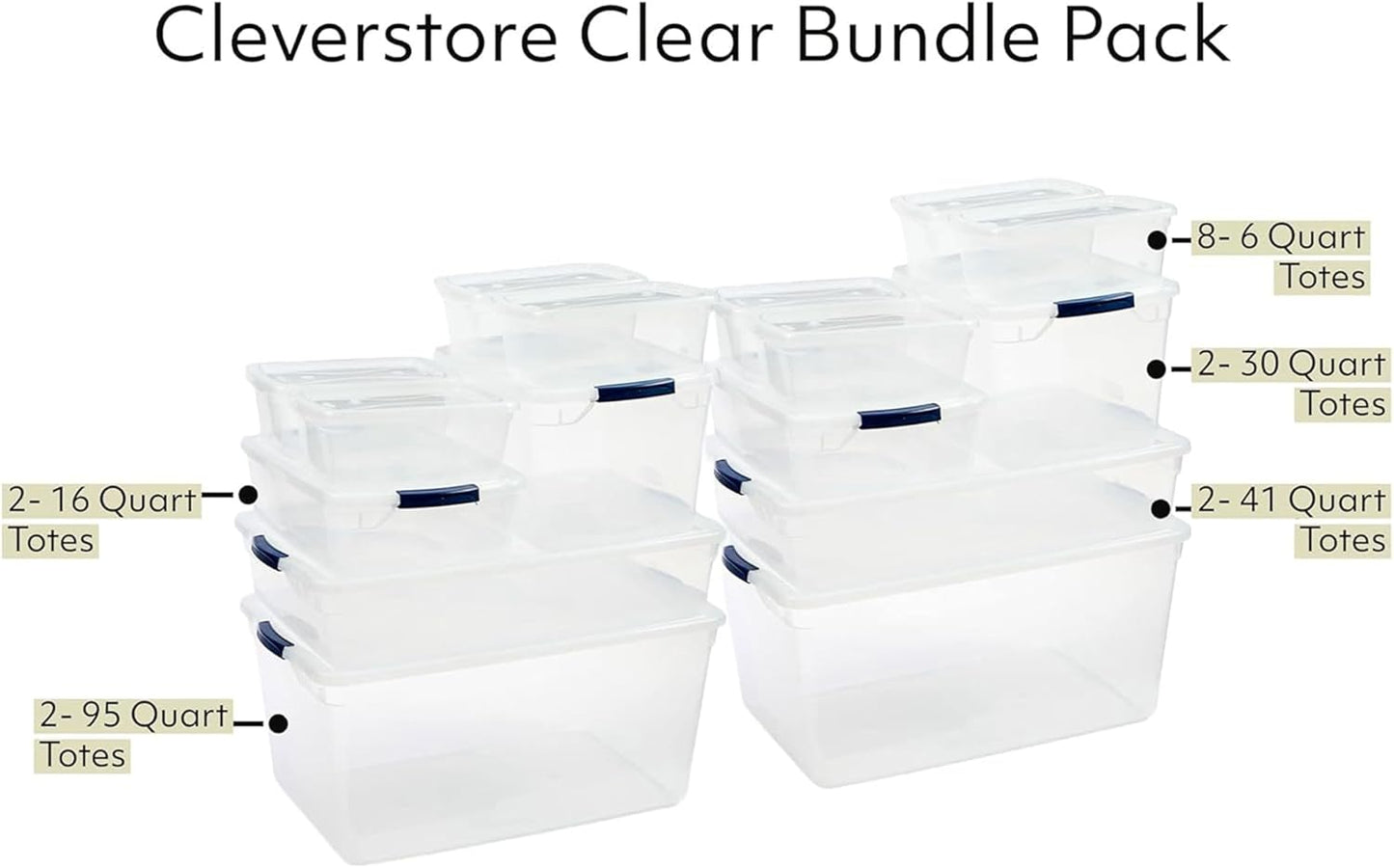 Rubbermaid Clear Storage Bins - Stackable 16-Pack with Latching Lids | BPA-Free & Made in USA