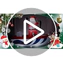 10FT Long Christmas Inflatable Blow up Santa Fishing on a Boat