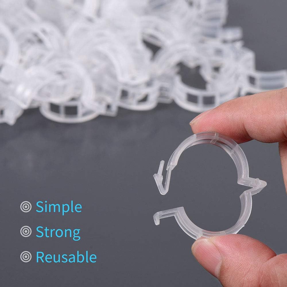 Skiennix 200Pcs Garden Clips - Reusable Trellis Clips for Climbing Plants, Sun-Resistant Support