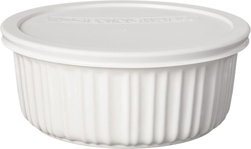 CorningWare French White 7-Pc Ceramic Bakeware Set - Chip & Crack Resistant, Microwave & Oven Safe