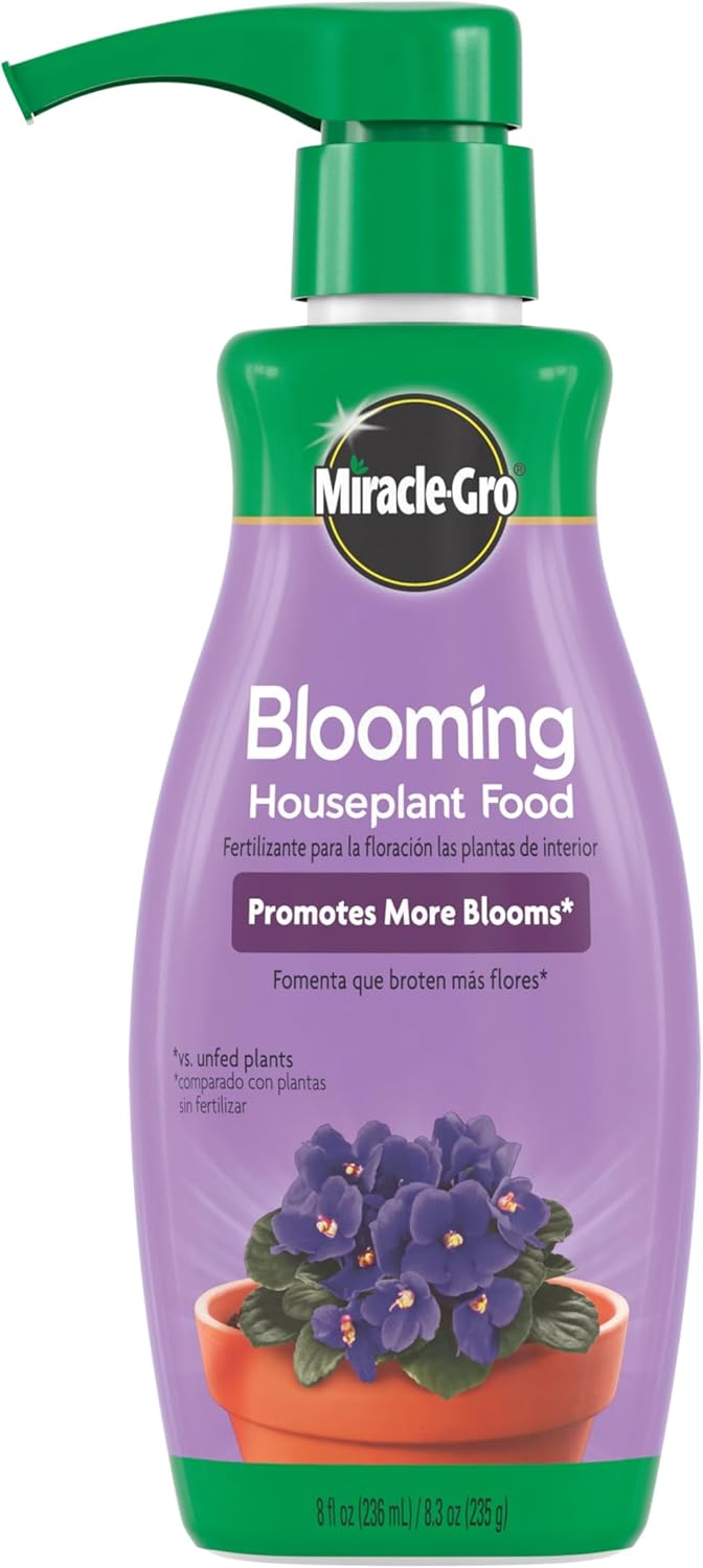Miracle-Gro Blooming Houseplant Food - Premium Fertilizer for Indoor Plants, 8 Fl. Oz.