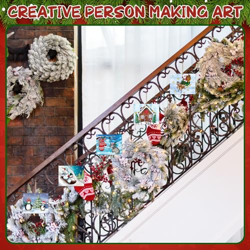 COCHIE 10 Pack Large Peppermint Candy Christmas Wood Slices for Painting XMAS B