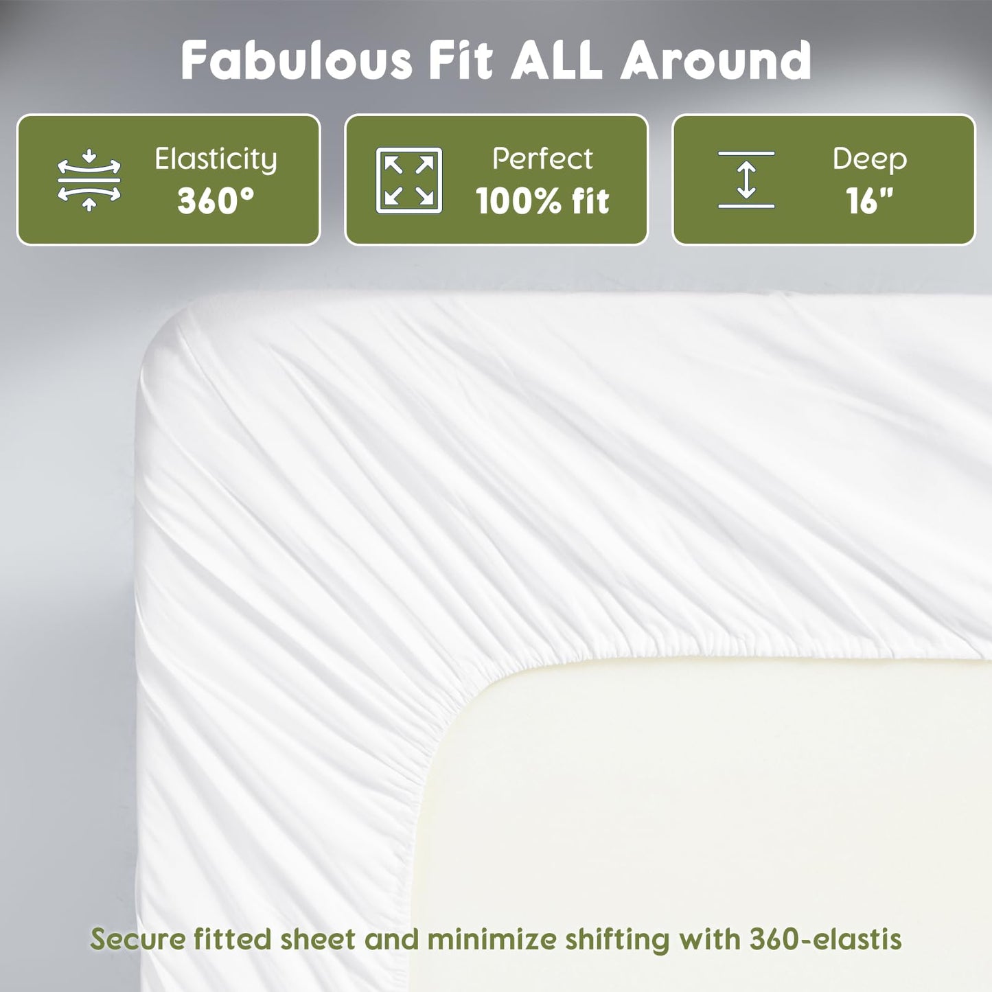SONORO KATE 100% Egyptian Cotton Sheets King Size - 600 Thread Count, Luxury Hotel Quality Bedding Set, Soft Cooling Sateen Weave Bed Sheet Sets, 16" Deep Pocket - 4 PC(White,King)