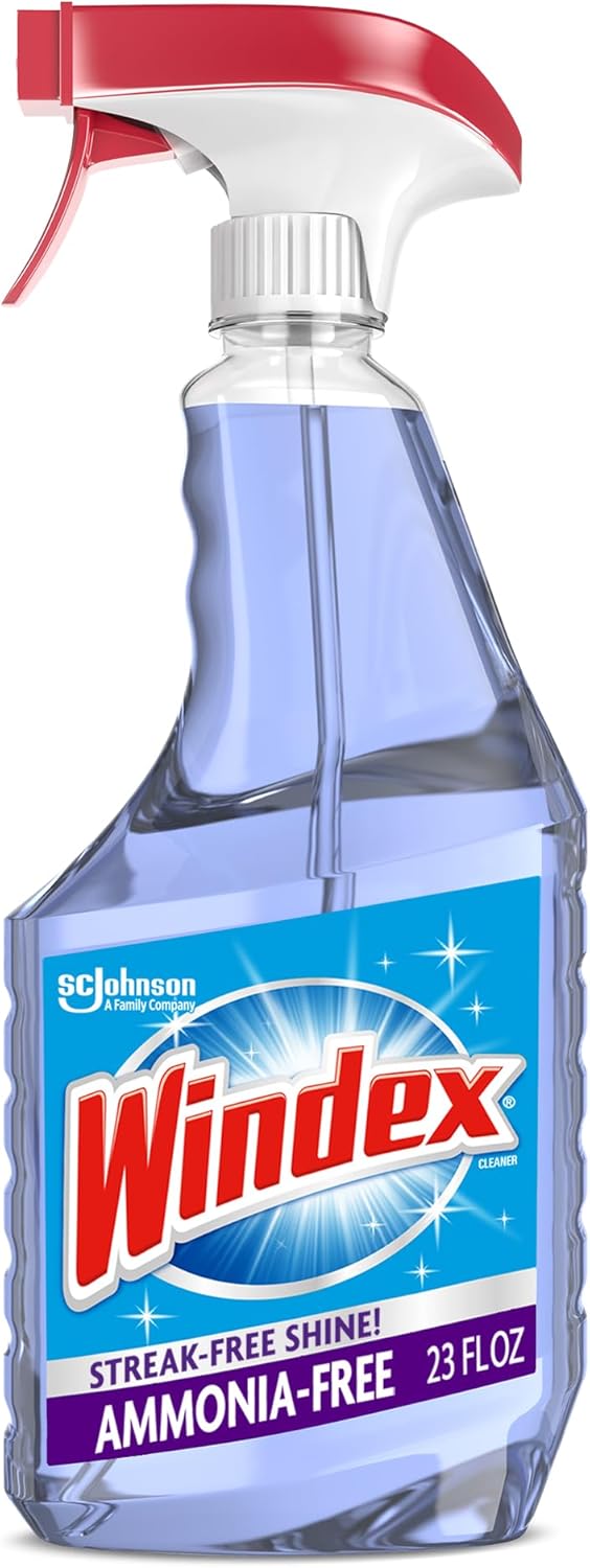 Windex Glass Cleaner Spray - Ammonia-Free Formula with Crystal Rain Scent | 23 Fl Oz Bottle