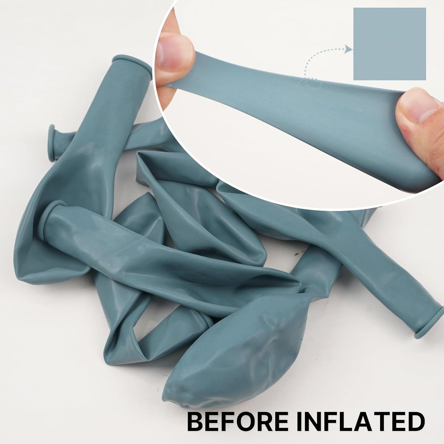 PartyWoo Dusty Blue Balloons - 101pcs 12-Inch Light Blue Aqua Latex Helium Balloons for Weddings & Celebrations