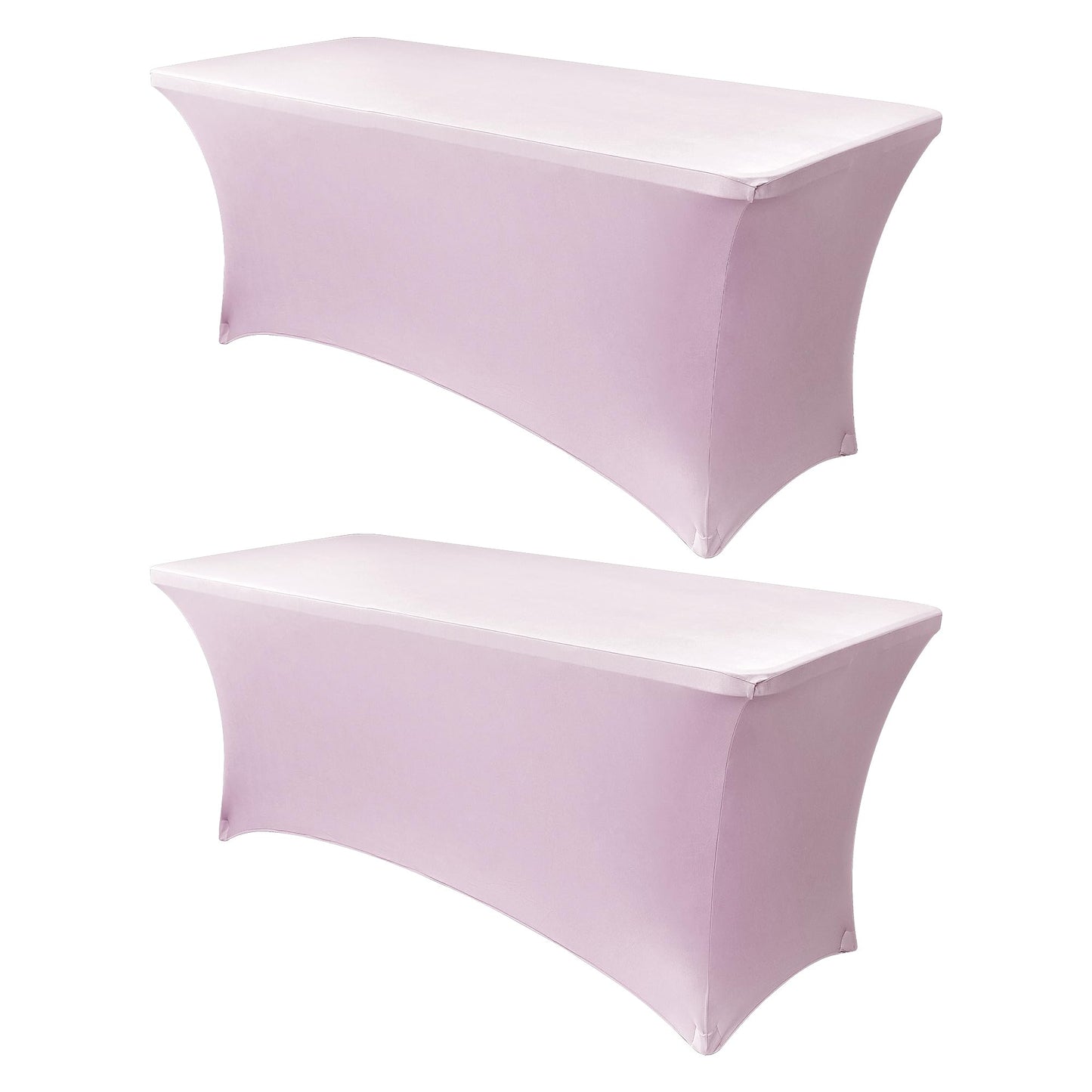 Obstal Spandex Table Cover 6ft Fitted Tablecloth Rectangular - Stretch Rectangle Folding Table Cloth for Birthday Party Wedding Banquet, Light Pink, 72L x 30W Inch