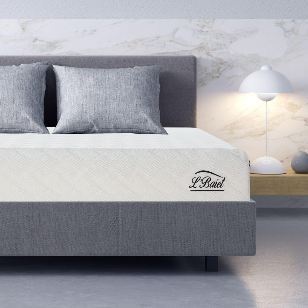 L’Baiet Twin Size Gel Memory Foam Mattress - 8 Inch Medium Firm | Breathable Cooling Technology & Pressure Relief