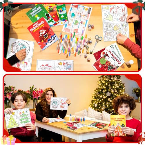 90shine Christmas Coloring Books 100pcs – 5.1 x 7.1in Stockings Goodie Bags Kit