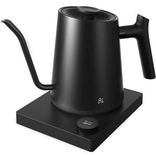 Greater Goods Electric Gooseneck Kettle, 1200W Stainless Steel with Precision Temperature Control, Fast Boil, BPA-Free, Ideal for Pour Over Coffee and Tea, 0.8L (Onyx Black)