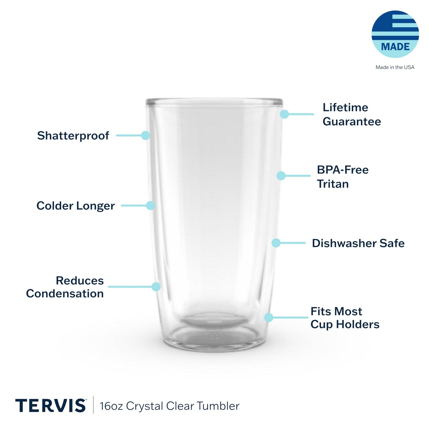 Tervis Yao Cheng Green Crystal Made in USA Double Walled Insulated Tumbler Travel Cup Keeps Drinks Cold & Hot, 16oz 4pk, Green Blue Stripe