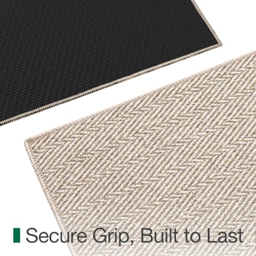 LUMI Ultra Thin Indoor Door Mat 48x72 Inches Beige - Non-Slip, Pet Friendly