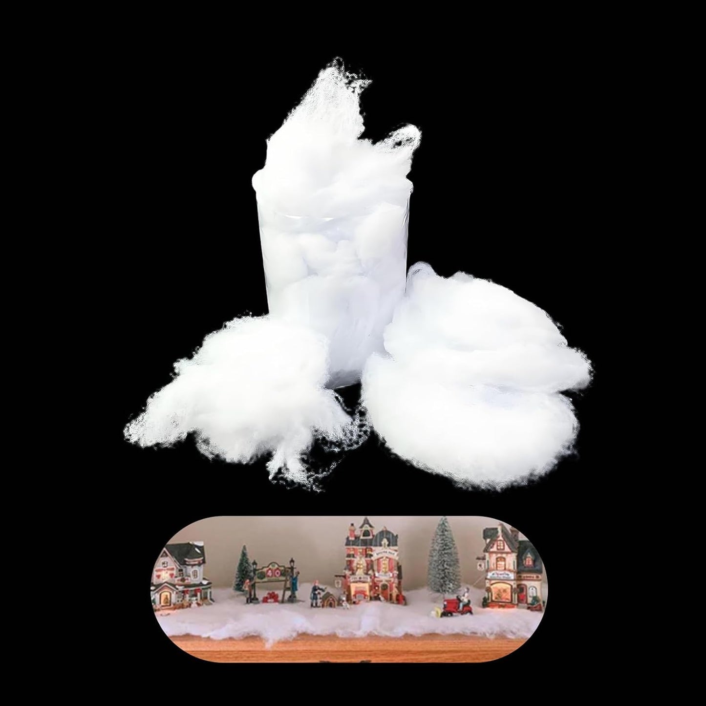 Skiennix Fake Snow Decor - Fluffy, Flame-Resistant Artificial Snow for Indoor Winter Decoration | 0.22 Pounds