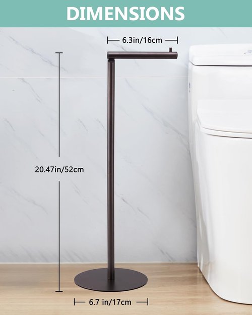 Housen Solutions Toilet Paper Holder Stand - Modern Free-Standing Design for 4 Spare Rolls | Oil Rubbed Bronze