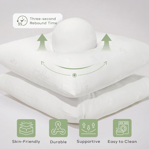 Ashler Throw Pillow Inserts - Premium 18x18 Air Layer Cushions for Bed & Couch | Pack of 2, White
