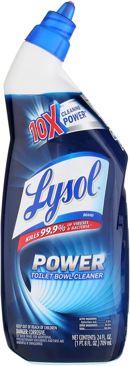 Lysol Power Toilet Bowl Cleaner Gel - Effective Stain Removal & Disinfection | 24oz (Pack of 3)