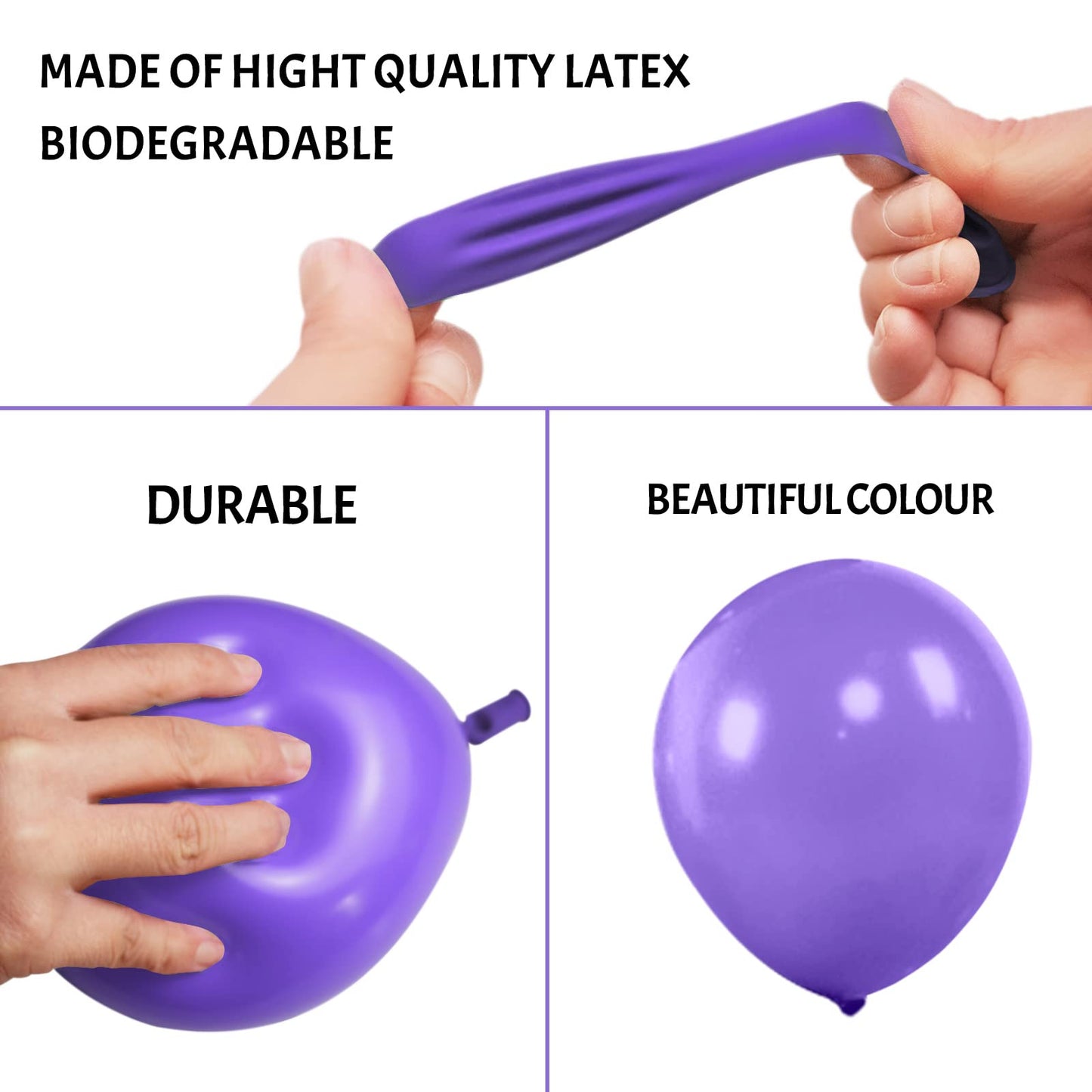 Purple Balloons 110Pcs, 5 Inch Small Purple Latex Party Balloons, Mini Thick Purple Balloons for Birthday Wedding Baby Shower Decorations.