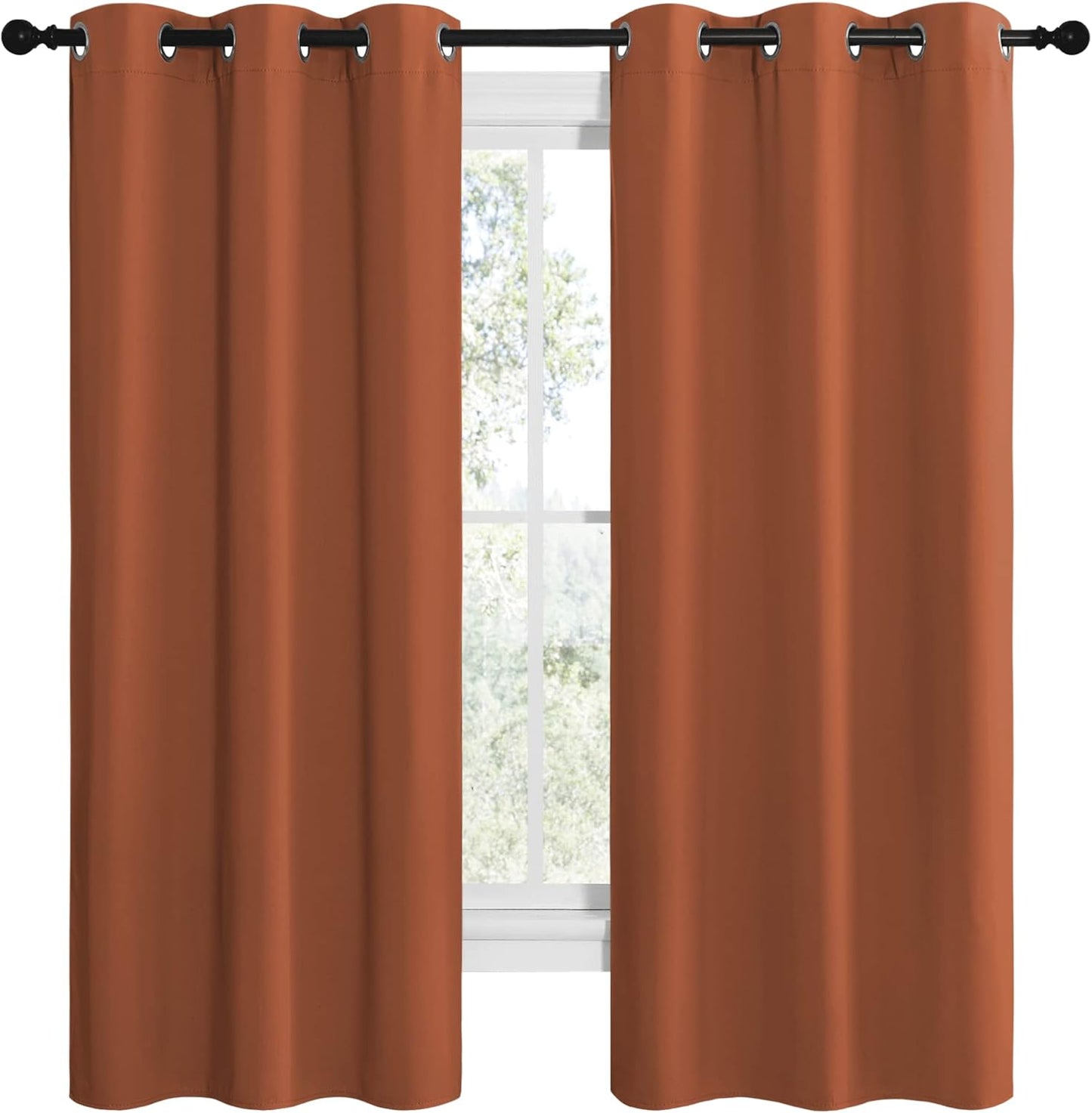 NICETOWN Blackout Curtains - Thermal Insulated Drapes for Privacy | Burnt Orange, 42 x 68 Inches