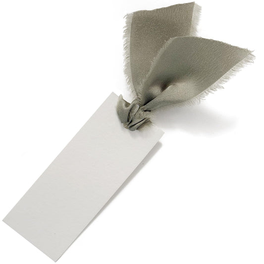 Maegmew 40 Pcs Place Cards for Table Setting - 3.94"X1.57" Table Name Cards with Ribbon Name Tags for Wedding Dinner Party Events (Dusty Green)