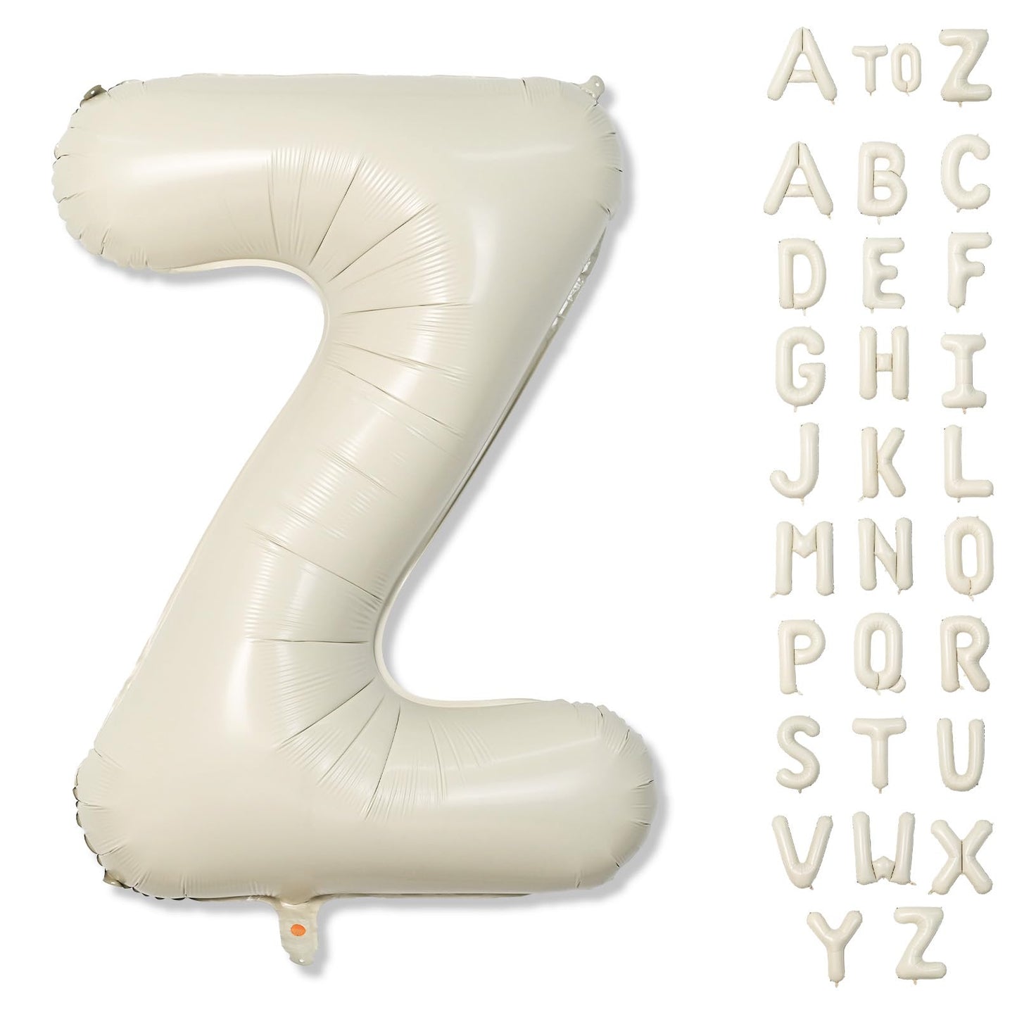 Lingqiang 40 Inch Cream Letter Balloon 'Z' - 2 Pack, Self Inflating, Perfect for Birthday Parties, Unisex Adults