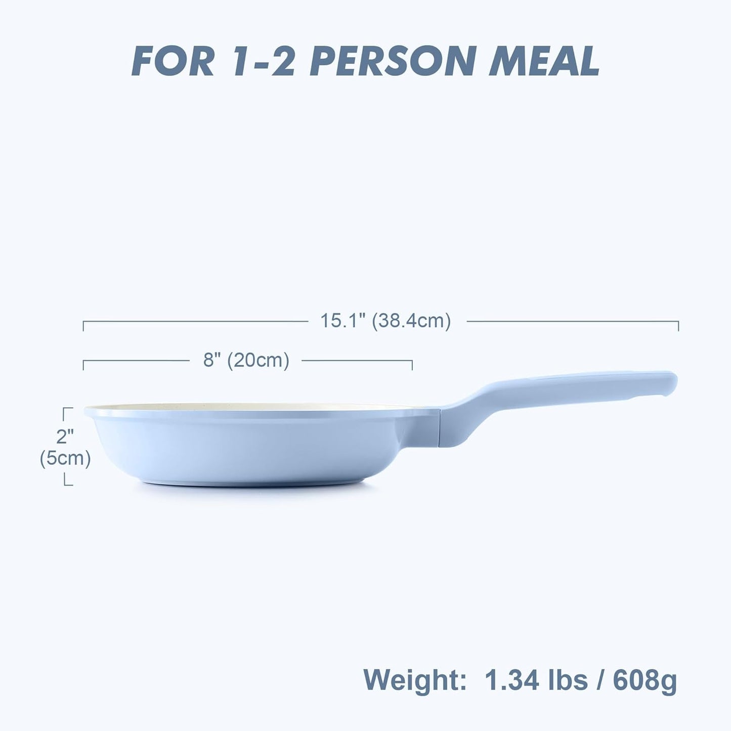 SENSARTE Nonstick Ceramic Frying Pan - 8-Inch Healthy Skillet | Induction Compatible, PFAS-Free, Blue