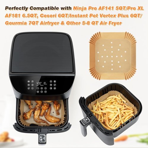 BYKITCHEN Air Fryer Liners - 100PCS 9-Inch Disposable Parchment Paper for Ninja, Chefman & Cosori