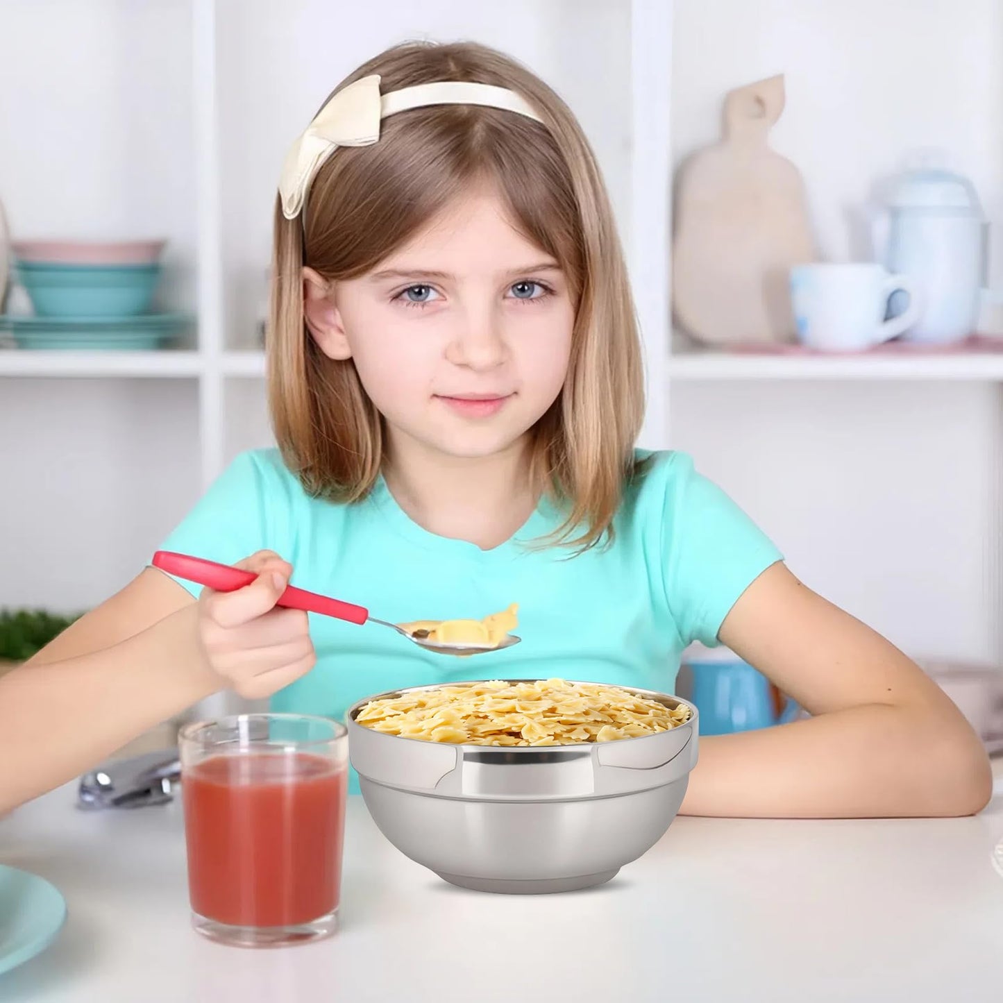 JUYUANFENGGOU 10pcs 304stainless Steel Kids Bowls, 5inches 15 Ounce Stainless Steel Kids Bowls,Double-Walled Metal Serving Dishes Uses For Sauces, Rice, Noodle, Ice Cream