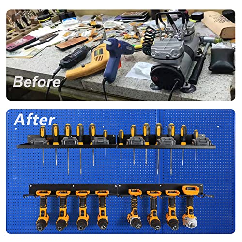 UU-Major Power Tool Organizer Wall Mount with Charging Station 2-Shelf & 2-Rack Set