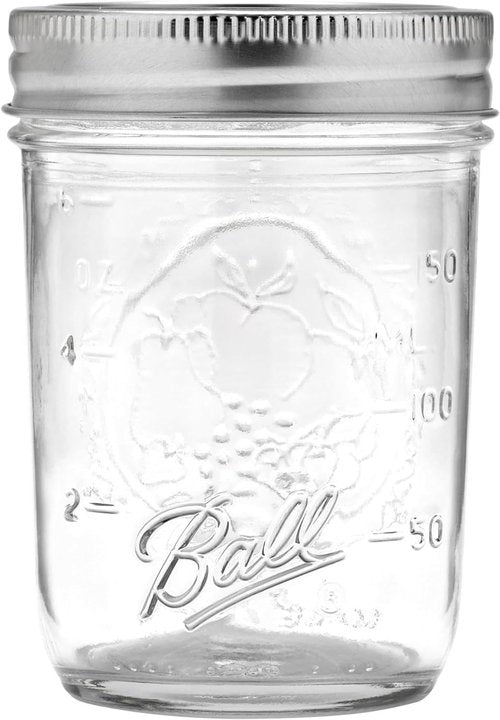 Ball Regular Mouth Glass Mason Jars with Lids and Bands, Used for Canning (Half Pint, 8 Ounce (Pack of 3))