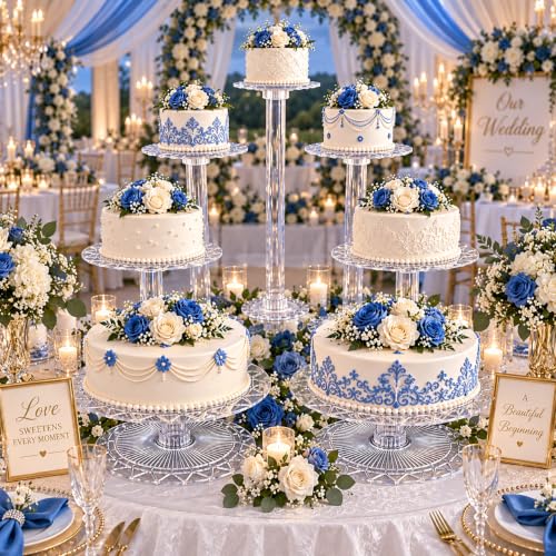 7-Tier Acrylic Wedding Cake Stand Set - Heavy Duty Dessert Display for Parties & Events